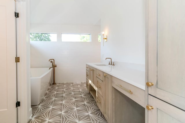 26205 W Forrester Dr, Plainfield, IL 60585 - full bathroom featuring a soaking tub, vanity, and tile patterned floors