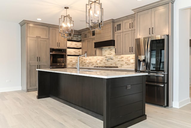 26205 W Forrester Dr, Plainfield, IL 60585 - kitchen featuring appliances with stainless steel finishes, baseboards, a chandelier, a sink, and recessed lighting