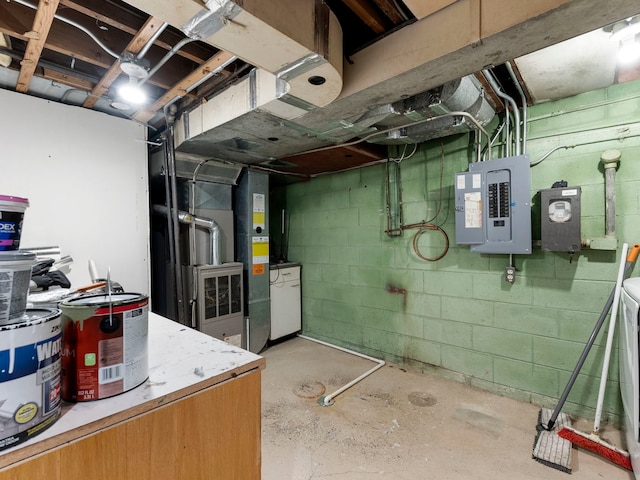225 S Gladstone Ave, Aurora, IL 60506 - unfinished below grade area with electric panel and heating unit