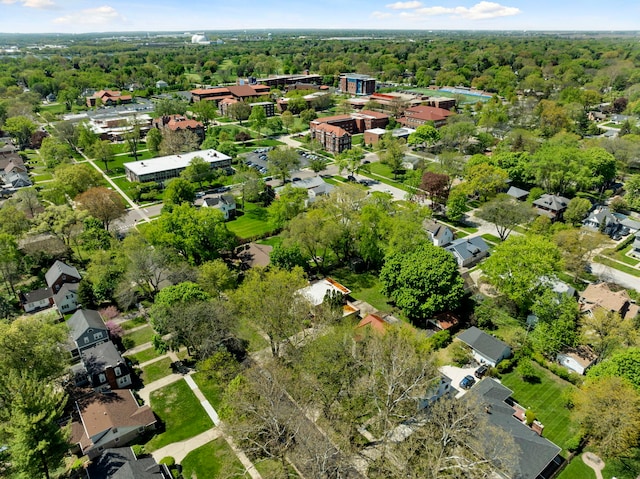 225 S Gladstone Ave, Aurora, IL 60506 - aerial view of property's location featuring a heavily wooded area and nearby suburban area