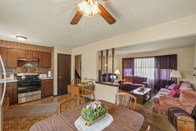 20048 Orchard Ave, Lynwood, IL 60411 - dining area with ceiling fan and stairway