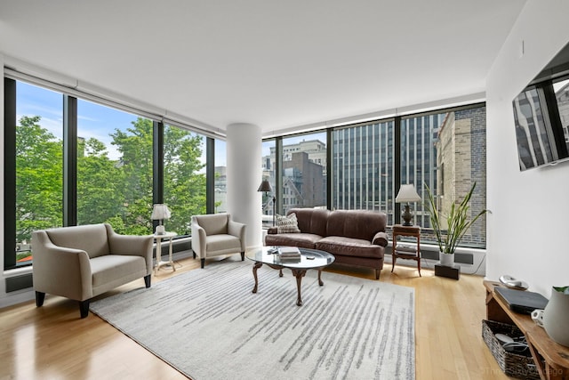 60 E Monroe St Unit 1604, Chicago, IL 60603 - living area with light wood-style flooring and expansive windows