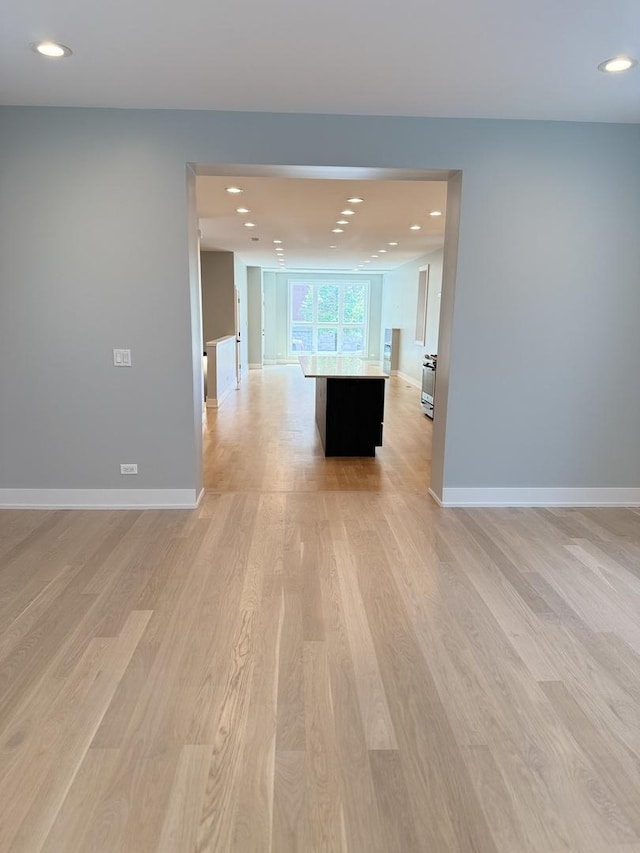 2714 W Cortez St Unit 1, Chicago, IL 60622 - hallway with light wood-style floors, recessed lighting, and baseboards