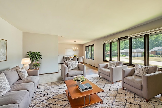 337 George St, Sycamore, IL 60178 - living area with a chandelier and healthy amount of natural light