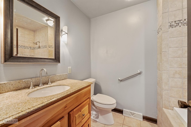 337 George St, Sycamore, IL 60178 - full bath with vanity, tile patterned flooring, a tile shower, and tiled tub
