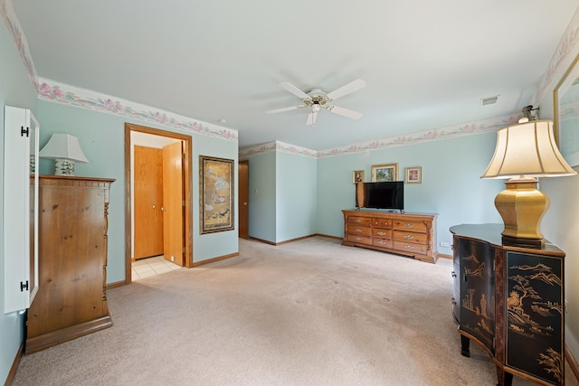 8964 Dublin St Unit 12C, Orland Park, IL 60462 - carpeted bedroom featuring baseboards and a ceiling fan
