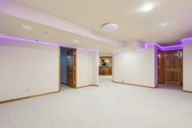 N61W14730 Woodcrest Ct, Menomonee Falls, WI 53051 - finished basement with baseboards, carpet, and bar