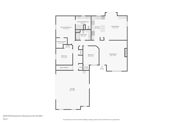 N61W14730 Woodcrest Ct, Menomonee Falls, WI 53051 - floor plan / room layout