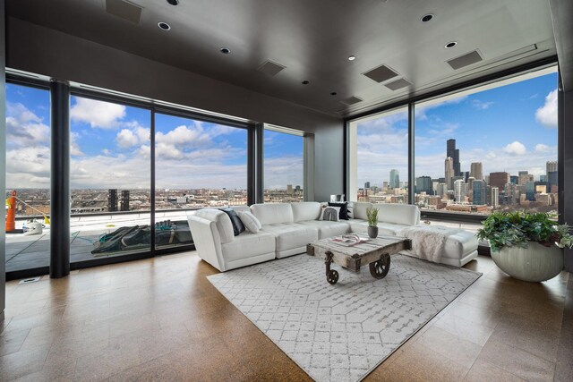1530 S State St Unit 18A-B, Chicago, IL 60605 - living room with a skyline view, healthy amount of natural light, and expansive windows