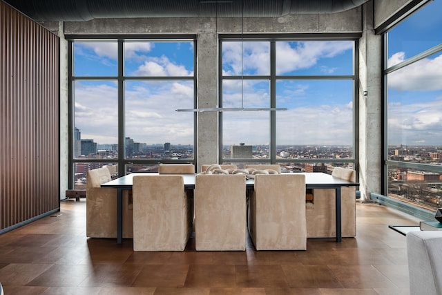 1530 S State St Unit 18A-B, Chicago, IL 60605 - unfurnished dining area with a view of city and a wall of windows