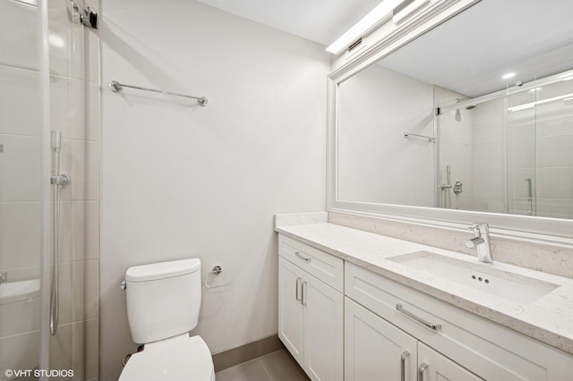 2020 N Lincoln Park W Unit 30L, Chicago, IL 60614 - full bath featuring vanity, toilet, a shower stall, and tile patterned flooring
