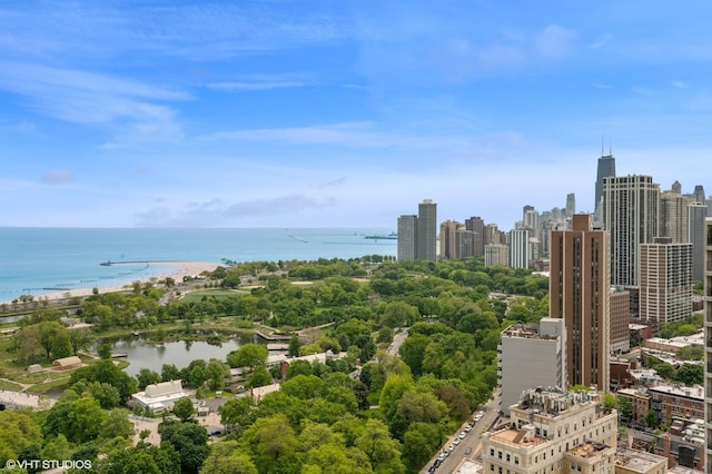 2020 N Lincoln Park W Unit 30L, Chicago, IL 60614 - aerial view of a nearby body of water and city skyline