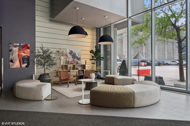 235 W Van Buren St Unit 3419, Chicago, IL 60607 - community lobby with a wall of windows and a high ceiling