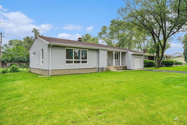2258 177th St, Lansing, IL 60438 - ranch-style house with a garage, a chimney, and asphalt driveway