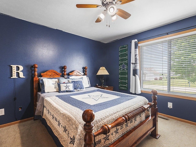 4306 Westridge Dr, Winnebago, IL 61088 - bedroom with carpet floors, baseboards, and ceiling fan