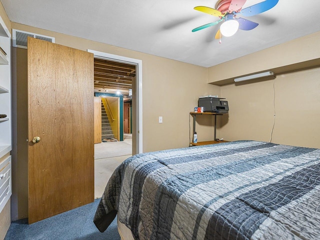 4306 Westridge Dr, Winnebago, IL 61088 - bedroom with carpet and a ceiling fan