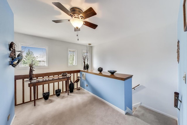 1226 Beau Dr, Park Ridge, IL 60068 - hall featuring an upstairs landing, carpet flooring, and baseboards