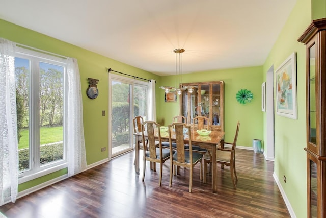 1226 Beau Dr, Park Ridge, IL 60068 - dining area featuring dark wood-style floors and baseboards