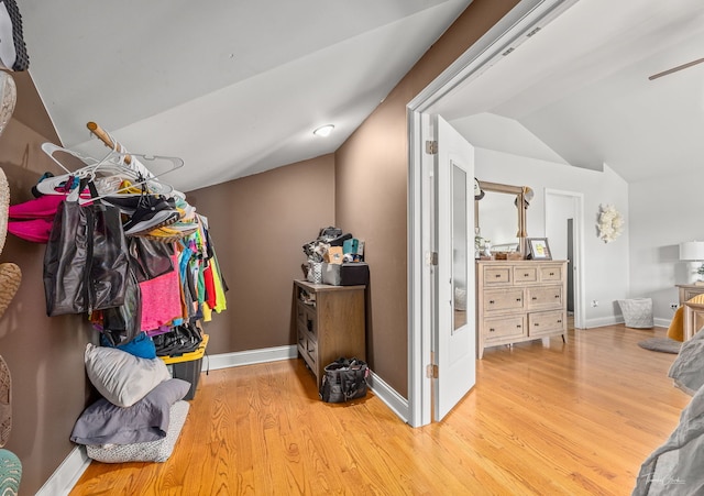 24147 S Sunset Dr, Channahon, IL 60410 - walk in closet with lofted ceiling and wood finished floors