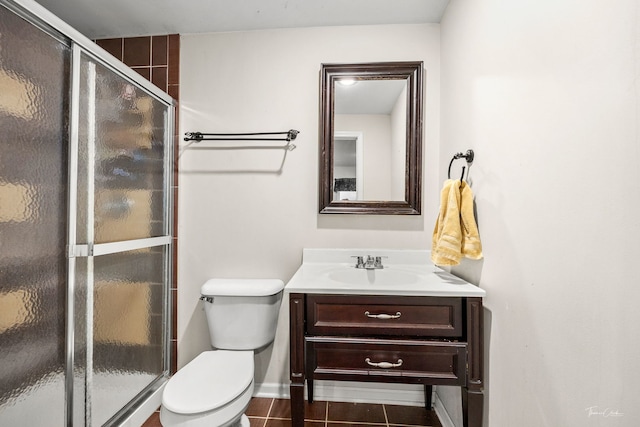 24147 S Sunset Dr, Channahon, IL 60410 - bathroom with vanity, a shower stall, and tile patterned floors