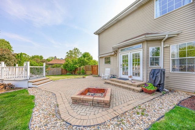 24147 S Sunset Dr, Channahon, IL 60410 - view of patio / terrace with an outdoor fire pit