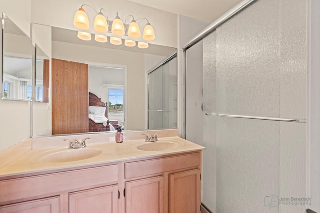 7 Farmington Ct, Lake In The Hills, IL 60156 - ensuite bathroom featuring double vanity and a stall shower