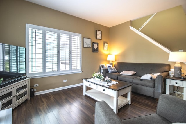 1024 Lakestone Ln, Aurora, IL 60504 - living room with baseboards and dark wood-type flooring