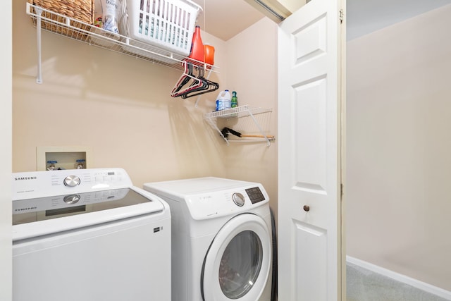 211 Spring Point Dr, Carpentersville, IL 60110 - laundry room with washing machine and clothes dryer and carpet flooring