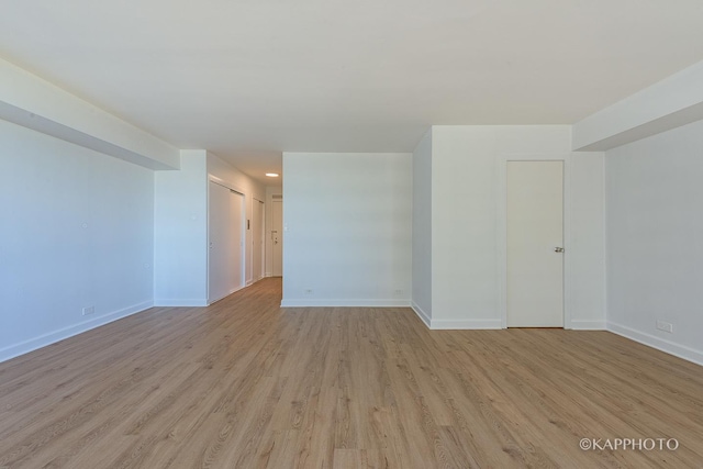 3600 N Lake Shore Dr Unit 1603, Chicago, IL 60613 - spare room featuring light wood-type flooring, baseboards, and recessed lighting