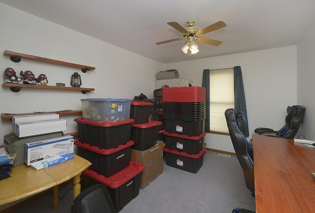 2098 N 15th Rd, Streator, IL 61364 - office with carpet and ceiling fan