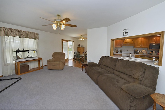 2098 N 15th Rd, Streator, IL 61364 - living area featuring ceiling fan and carpet