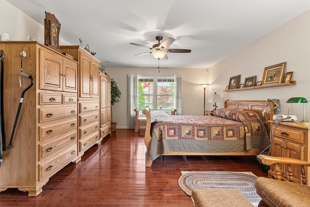 2910 Greystone Pl, Champaign, IL 61822 - bedroom with dark wood finished floors and ceiling fan