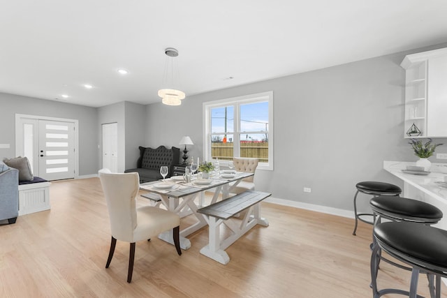 4113 Eberly Ave, Brookfield, IL 60513 - dining area with baseboards, light wood-style flooring, plenty of natural light, and recessed lighting