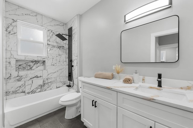 4113 Eberly Ave, Brookfield, IL 60513 - full bathroom featuring vanity, toilet, and shower / bath combination