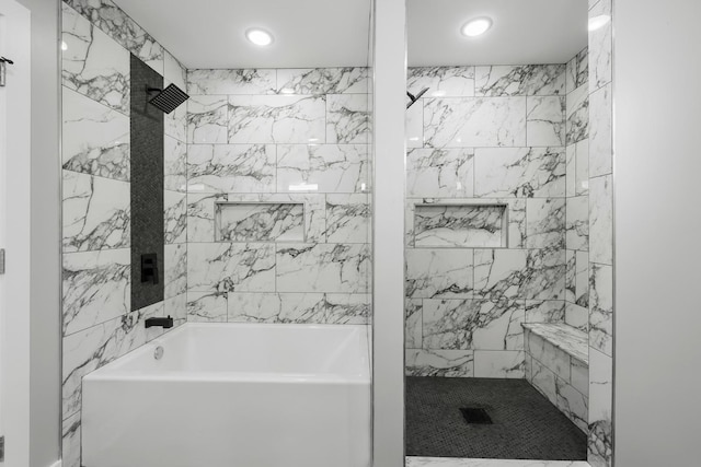 4113 Eberly Ave, Brookfield, IL 60513 - bathroom with recessed lighting and  shower combination