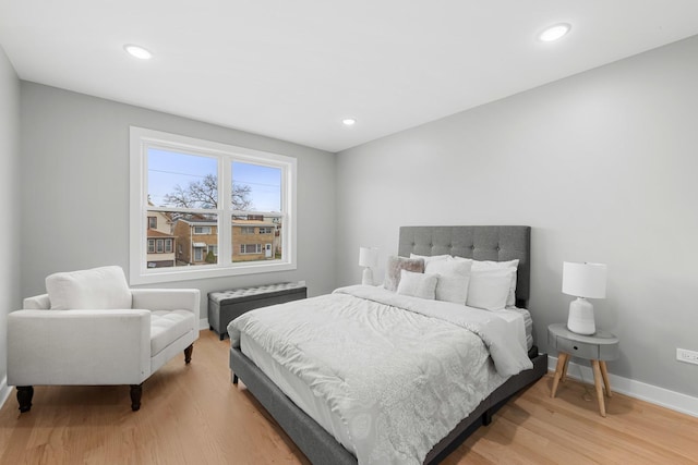 4113 Eberly Ave, Brookfield, IL 60513 - bedroom with baseboards, light wood-type flooring, and recessed lighting