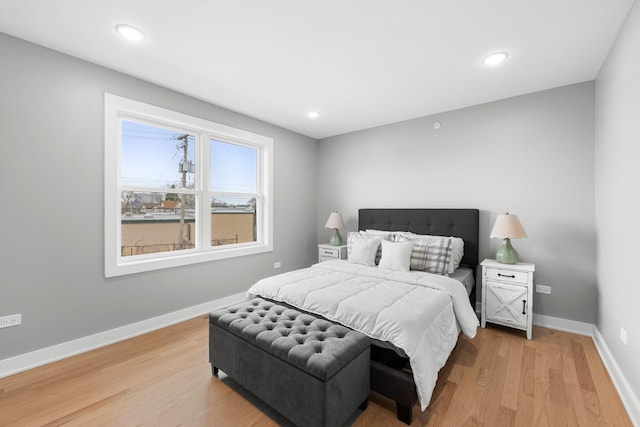 4113 Eberly Ave, Brookfield, IL 60513 - bedroom with light wood-style flooring, baseboards, and recessed lighting