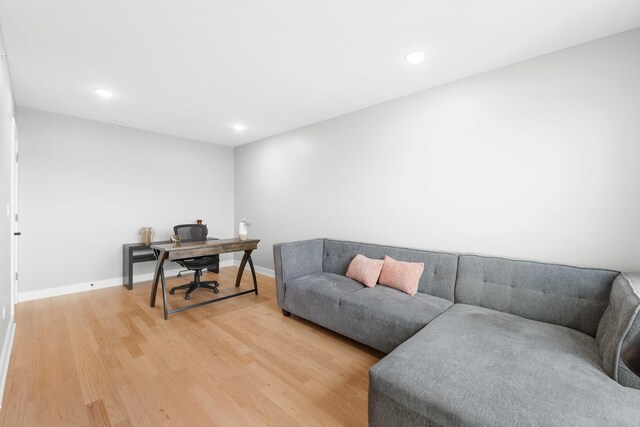 4113 Eberly Ave, Brookfield, IL 60513 - home office featuring light wood-type flooring, baseboards, and recessed lighting