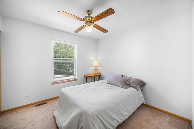 2802 Forestview Dr, Carpentersville, IL 60110 - carpeted bedroom with baseboards and ceiling fan