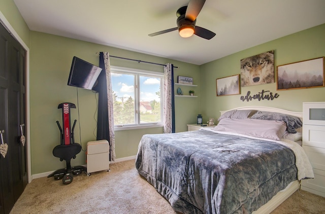 14121 Norwich Ln Unit 301, Orland Park, IL 60467 - carpeted bedroom featuring baseboards and a ceiling fan
