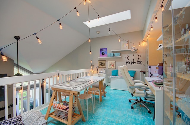 14121 Norwich Ln Unit 301, Orland Park, IL 60467 - office with a skylight and lofted ceiling