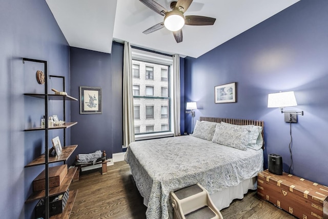 888 S Michigan Ave Unit 601, Chicago, IL 60605 - bedroom featuring dark wood finished floors and a ceiling fan
