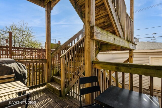 3540 S Prairie Ave Unit 1, Chicago, IL 60653 - wooden terrace featuring stairs