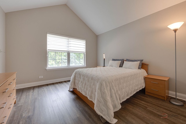 1296 Ashley Ct, Vernon Hills, IL 60061 - bedroom featuring dark wood-style flooring and vaulted ceiling