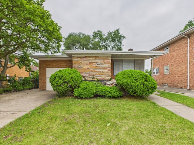 2707 W 84th St, Chicago, IL 60652 - view of front facade with an attached garage, concrete driveway, and brick siding