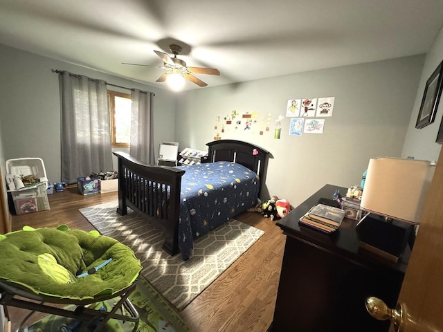 1012 Crestview Dr, Lemont, IL 60439 - bedroom with wood finished floors and a ceiling fan