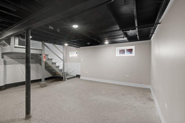 228 E 140th Pl, Dolton, IL 60419 - below grade area with baseboards and stairway