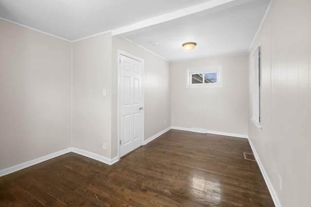 228 E 140th Pl, Dolton, IL 60419 - unfurnished room with dark wood-style floors, crown molding, and baseboards