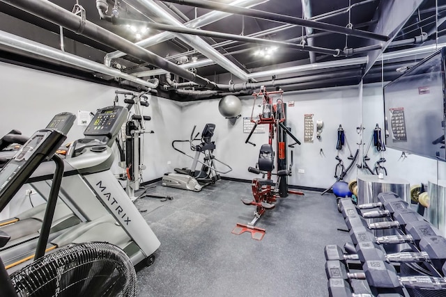 1464 S Michigan Ave Unit 1404, Chicago, IL 60605 - exercise room with baseboards