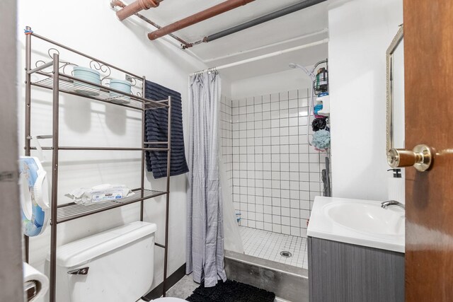6142 S Richmond St, Chicago, IL 60629 - bathroom with a stall shower, toilet, and vanity